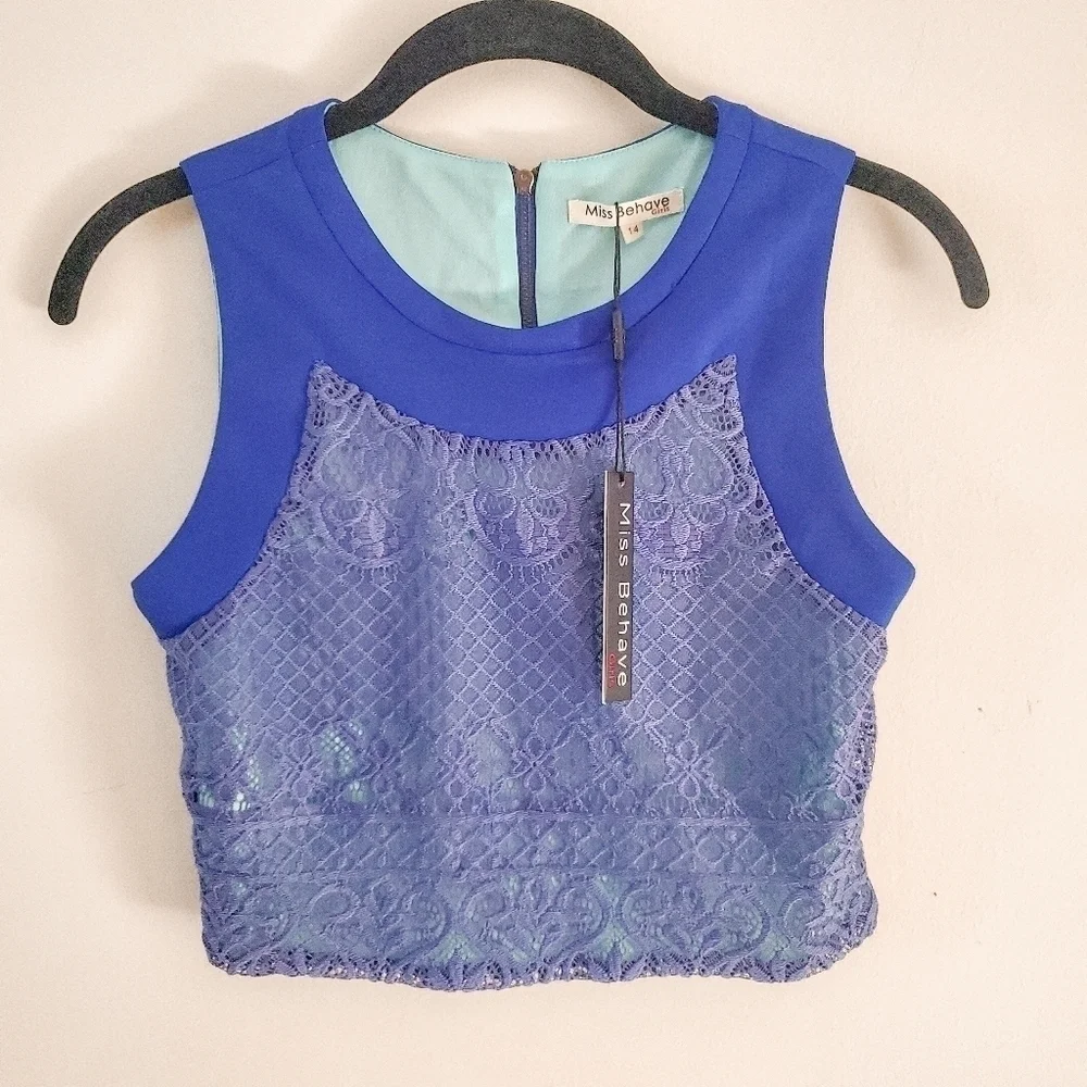 Miss Behave Girls Lacy Top and Skirt Set NWT